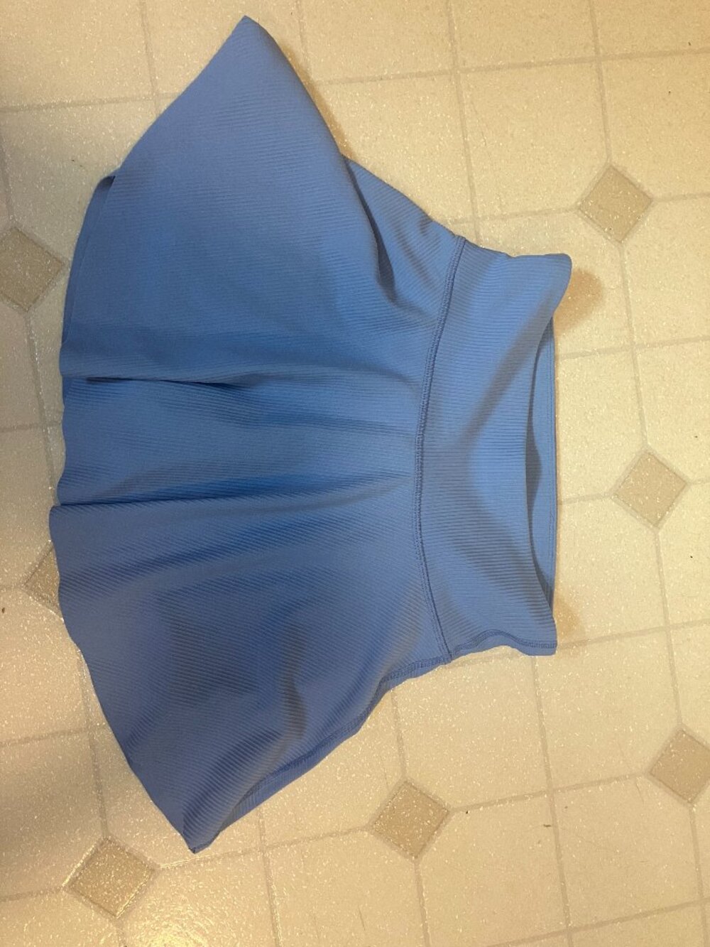 Girl's athletic skort light blue ribbed